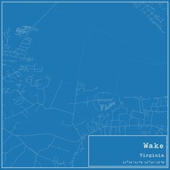 Blueprint US city map of Wake, Virginia.