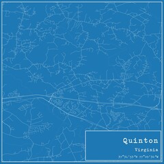 Blueprint US city map of Quinton, Virginia.