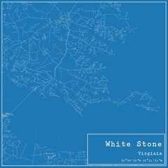 Blueprint US city map of White Stone, Virginia.
