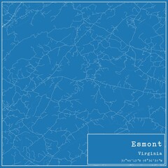 Blueprint US city map of Esmont, Virginia.