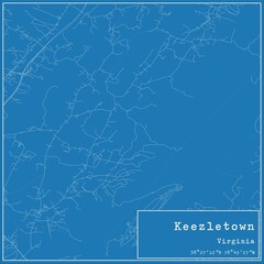 Fototapeta premium Blueprint US city map of Keezletown, Virginia.