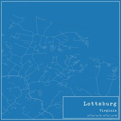 Blueprint US city map of Lottsburg, Virginia.