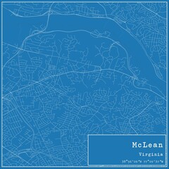 Blueprint US city map of McLean, Virginia.