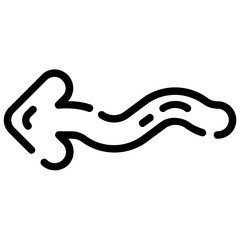 zigzag left outline vector icon