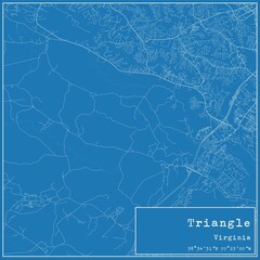 Blueprint US city map of Triangle, Virginia.