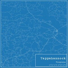 Obraz premium Blueprint US city map of Tappahannock, Virginia.