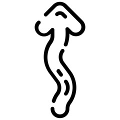 zigzag up outline vector icon
