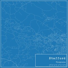 Blueprint US city map of Stafford, Virginia.