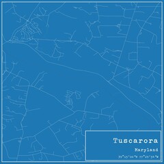 Blueprint US city map of Tuscarora, Maryland.