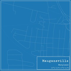 Blueprint US city map of Maugansville, Maryland.