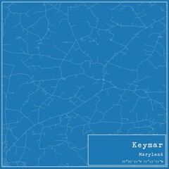 Blueprint US city map of Keymar, Maryland.