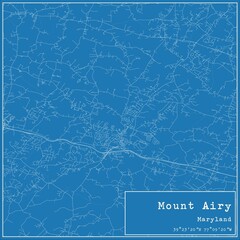 Blueprint US city map of Mount Airy, Maryland.