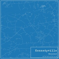 Blueprint US city map of Kennedyville, Maryland.