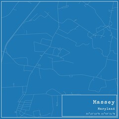 Blueprint US city map of Massey, Maryland.