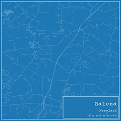 Blueprint US city map of Galena, Maryland.