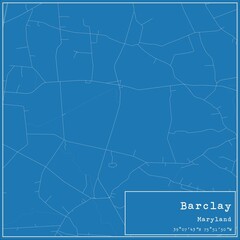 Blueprint US city map of Barclay, Maryland.