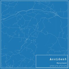 Blueprint US city map of Accident, Maryland.