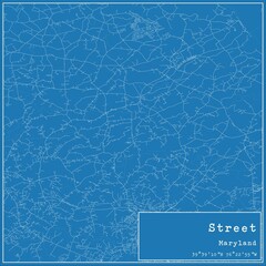 Blueprint US city map of Street, Maryland.