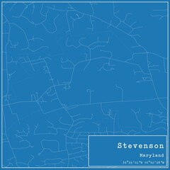 Blueprint US city map of Stevenson, Maryland.