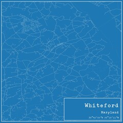 Blueprint US city map of Whiteford, Maryland.