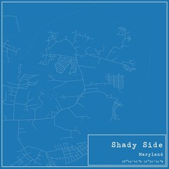 Blueprint US city map of Shady Side, Maryland.