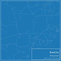 Obraz premium Blueprint US city map of Deale, Maryland.