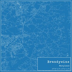 Blueprint US city map of Brandywine, Maryland.