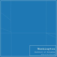 Blueprint US city map of Washington, District of Columbia.