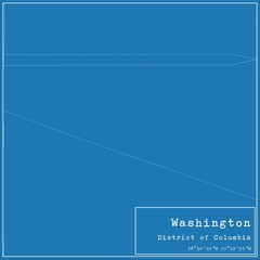 Blueprint US city map of Washington, District of Columbia.