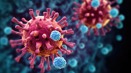 Obraz na płótnie Canvas Immune response to the virus, macro photo