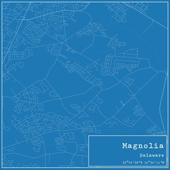 Blueprint US city map of Magnolia, Delaware.