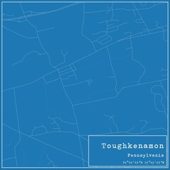 Fototapeta premium Blueprint US city map of Toughkenamon, Pennsylvania.
