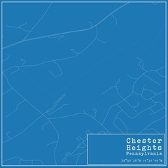 Blueprint US city map of Chester Heights, Pennsylvania.