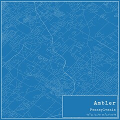 Obraz premium Blueprint US city map of Ambler, Pennsylvania.