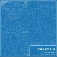 Blueprint US city map of Quakertown, Pennsylvania.