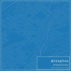 Blueprint US city map of Abington, Pennsylvania.