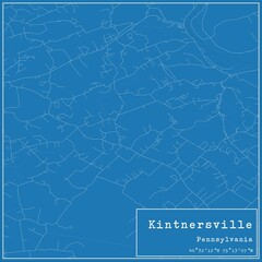 Blueprint US city map of Kintnersville, Pennsylvania.