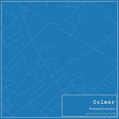 Blueprint US city map of Colmar, Pennsylvania.