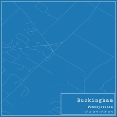 Obraz premium Blueprint US city map of Buckingham, Pennsylvania.