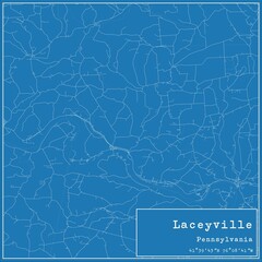 Blueprint US city map of Laceyville, Pennsylvania.