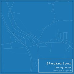 Blueprint US city map of Stockertown, Pennsylvania.