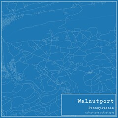 Blueprint US city map of Walnutport, Pennsylvania.