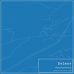 Blueprint US city map of Delano, Pennsylvania.