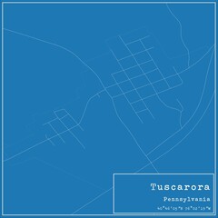 Blueprint US city map of Tuscarora, Pennsylvania.