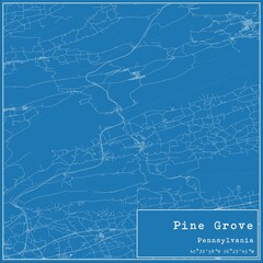Blueprint US city map of Pine Grove, Pennsylvania.