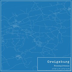 Obraz premium Blueprint US city map of Orwigsburg, Pennsylvania.