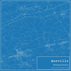 Blueprint US city map of Annville, Pennsylvania.