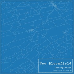 Blueprint US city map of New Bloomfield, Pennsylvania.