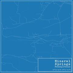 Blueprint US city map of Mineral Springs, Pennsylvania.