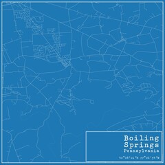 Blueprint US city map of Boiling Springs, Pennsylvania.